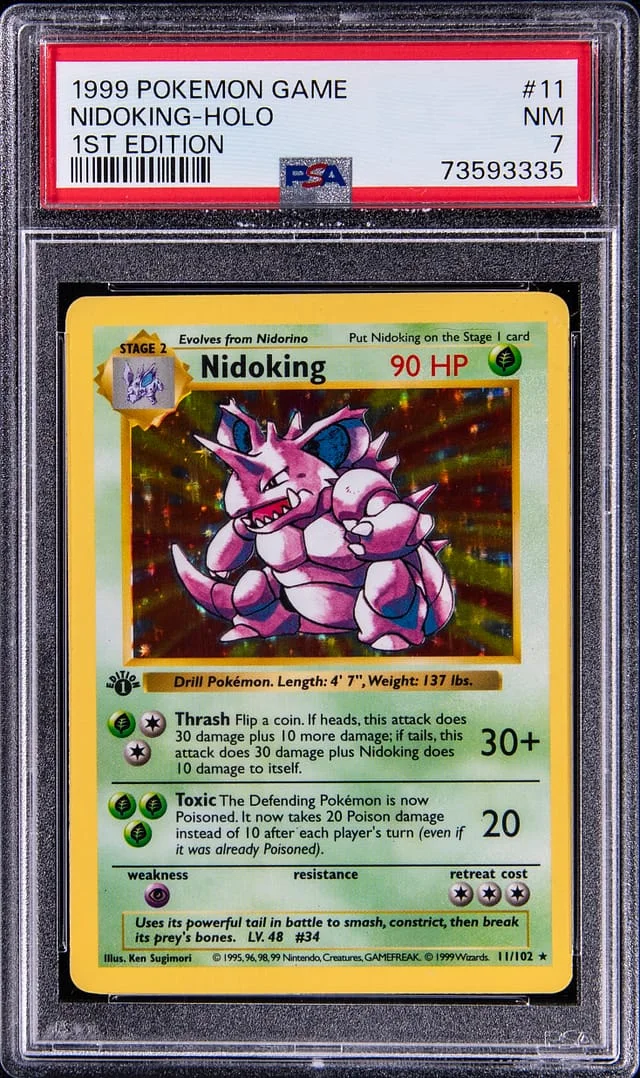 1999 Pokemon Game 1st Edition Holo Nidoking #11 card image