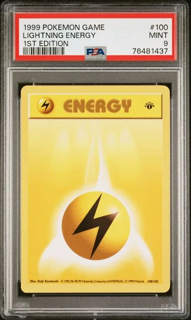 1999 Pokemon Game 1st Edition Lightning Energy #100 card image