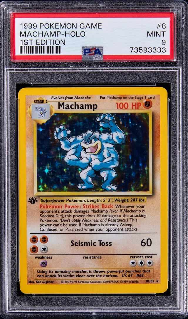 1999 Pokemon Game 1st Edition Machamp-Holo #8 card image