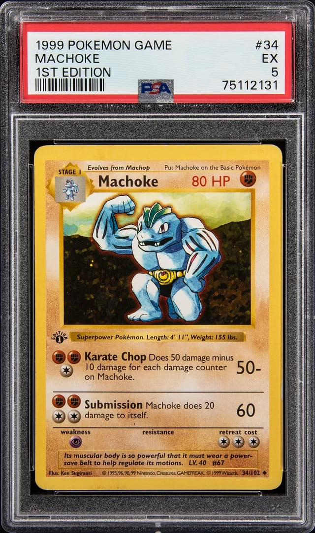 1999 Pokemon Game 1st Edition Machoke #34 card image