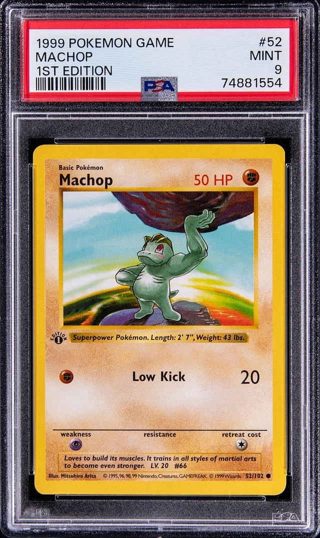 1999 Pokemon Game 1st Edition Machop #52 card image
