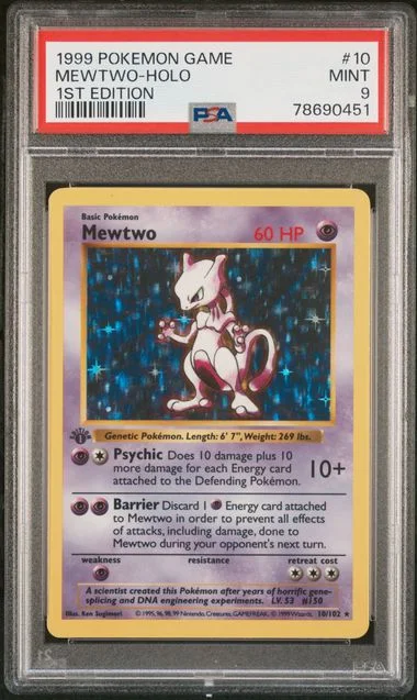 1999 Pokemon Game 1st Edition Mewtwo-Holo #10 card image
