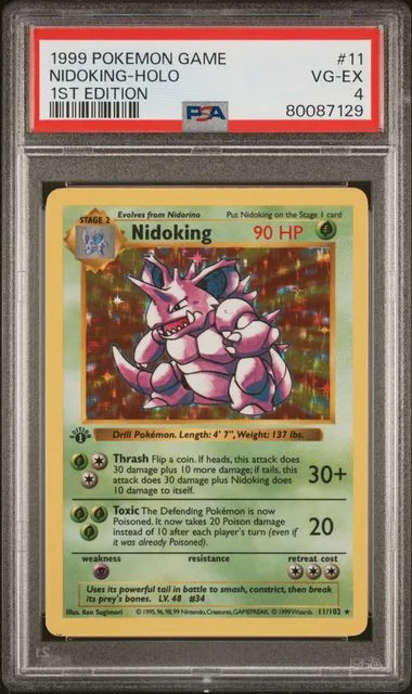 1999 Pokemon Game 1st Edition Nidoking-Holo #11 card image