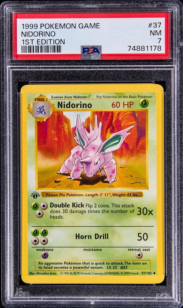 1999 Pokemon Game 1st Edition Nidorino #37 card image