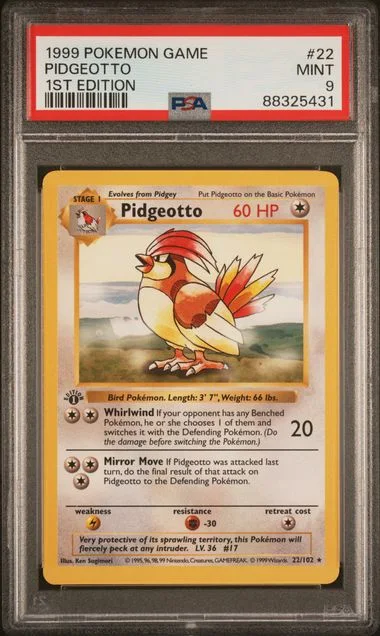 1999 Pokemon Game 1st Edition Pidgeotto #22 card image