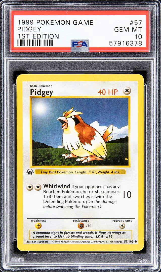 1999 Pokemon Game 1st Edition Pidgey #57 card image
