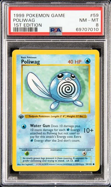 1999 Pokemon Game 1st Edition Poliwag #59 card image