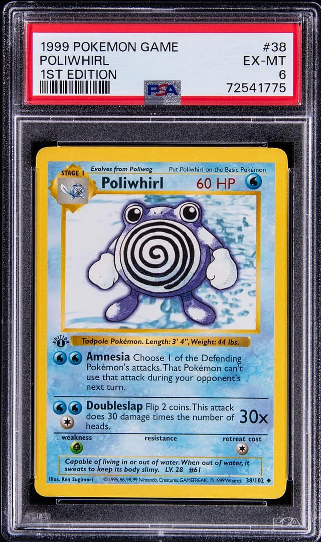 1999 Pokemon Game 1st Edition Poliwhirl #38 card image