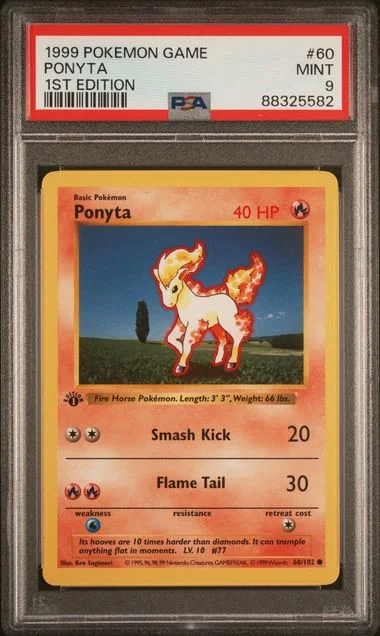 1999 Pokemon Game 1st Edition Ponyta #60 card image