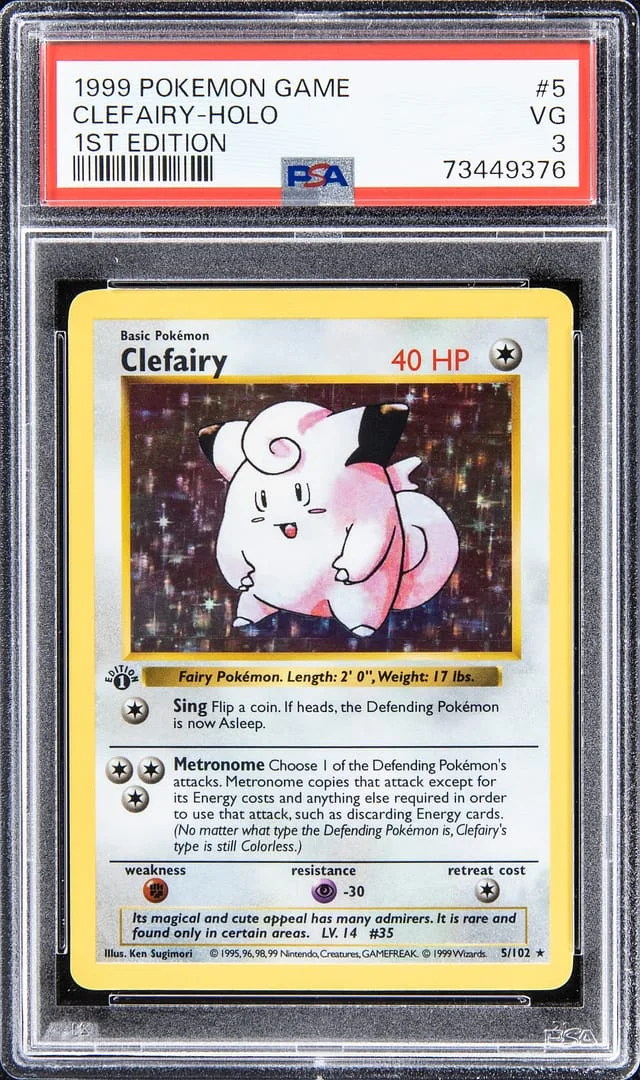 1999 Pokemon Game 1st Edition Rare Holofoil Clefairy #5 card image