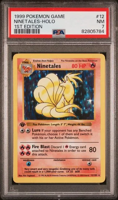 1999 Pokemon Game 1st Edition Rare Holofoil Ninetales #12 card image