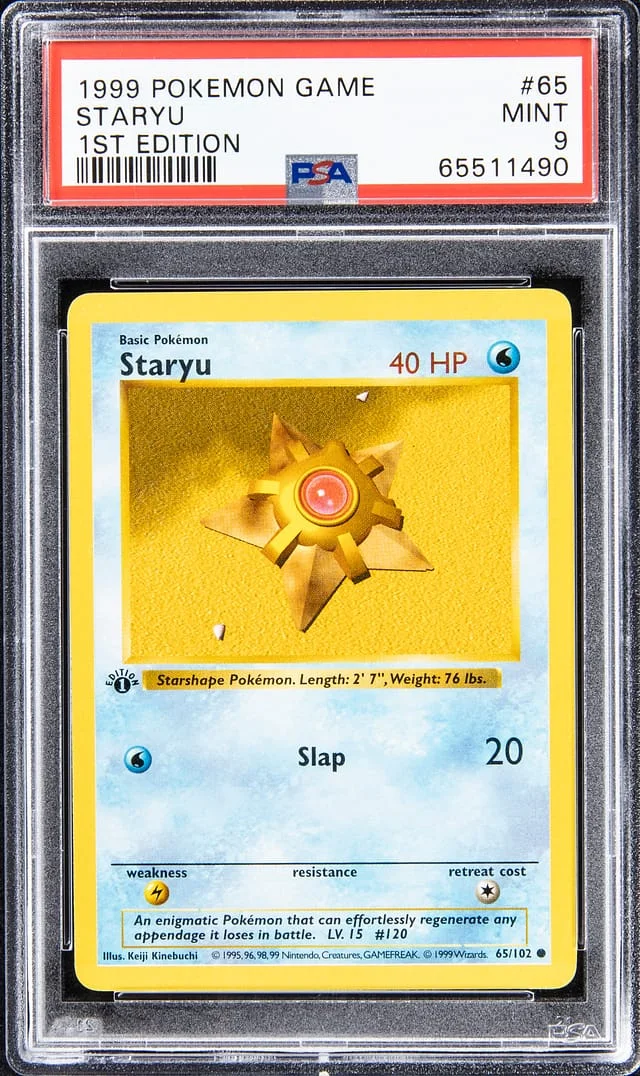 1999 Pokemon Game 1st Edition Staryu #65 card image