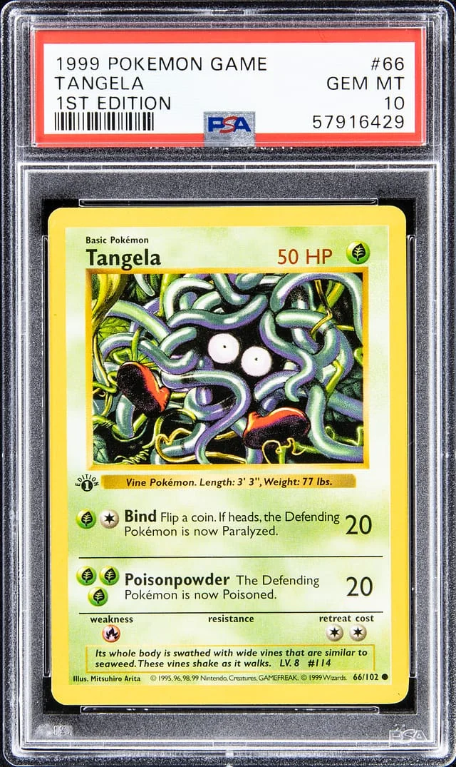 1999 Pokemon Game 1st Edition Tangela #66 card image