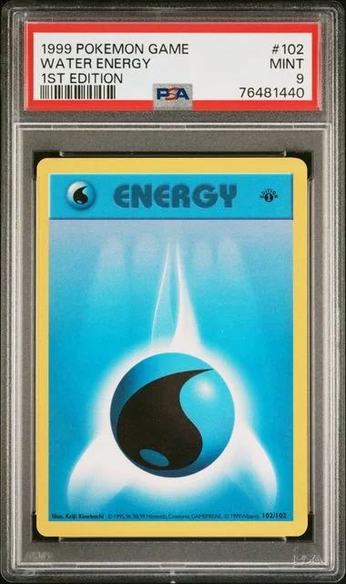 1999 Pokemon Game 1st Edition Water Energy #102 card image