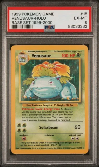 1999 Pokemon Game Base Set 1999-2000 Venusaur-Holo #15 card image