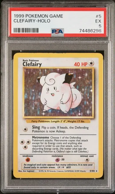 1999 Pokemon Game Clefairy-Holo #5 card image