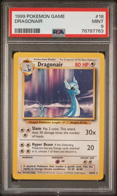 1999 Pokemon Game Dragonair #18 card image