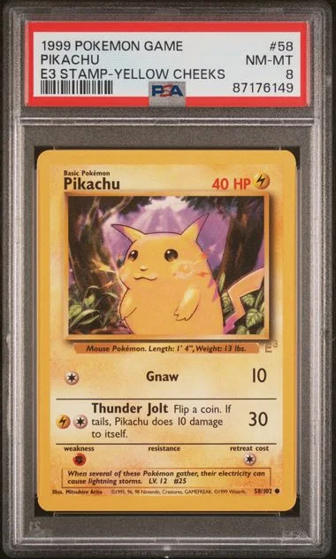 1999 Pokemon Game E3 Stamp-Yellow Cheeks Pikachu #58 card image