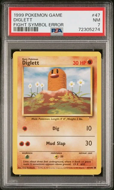 1999 Pokemon Game Fight Symbol Error Diglett #47 card image
