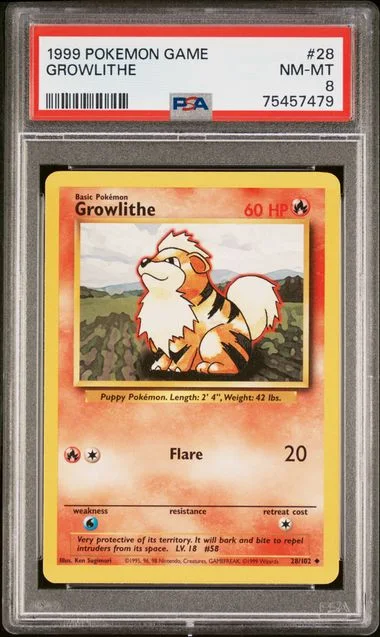 1999 Pokemon Game Growlithe #28 card image