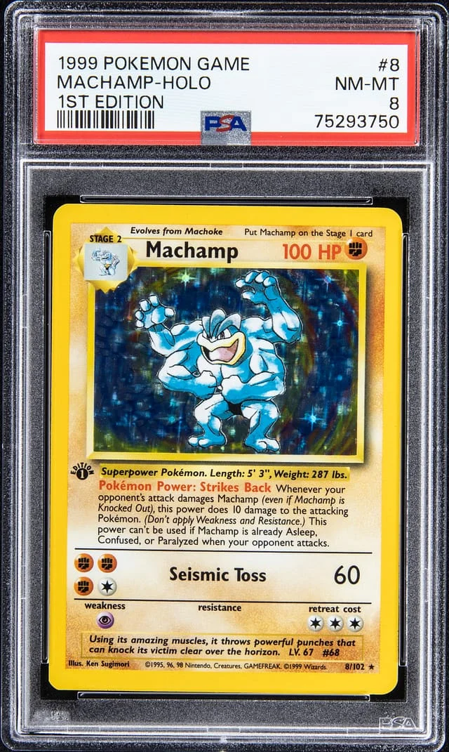 1999 Pokemon Game Holo - 1st Edition Machamp #8 card image