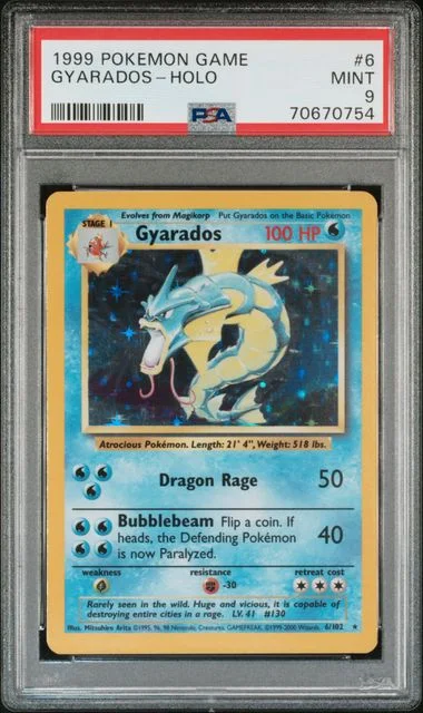 1999 Pokemon Game Holo Gyarados #6 card image