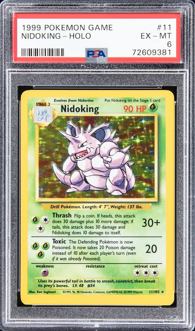 1999 Pokemon Game Holo Nidoking #11 card image