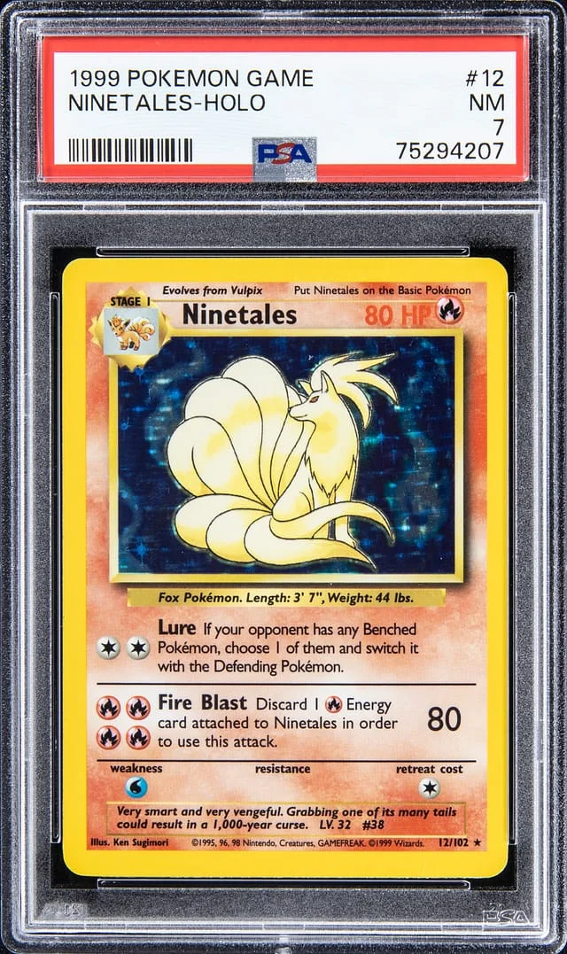 1999 Pokemon Game Holo Ninetales #12 card image