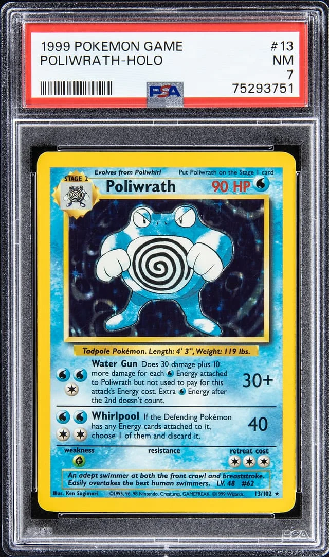 1999 Pokemon Game Holo Poliwrath #13 card image