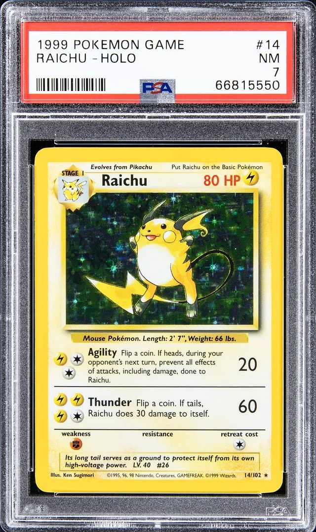 1999 Pokemon Game Holo Raichu #14 card image