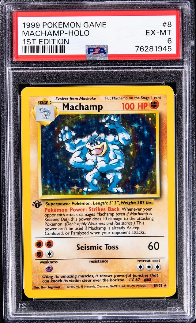 1999 Pokemon Game Holofoil - 1st Edition Machamp #8 card image
