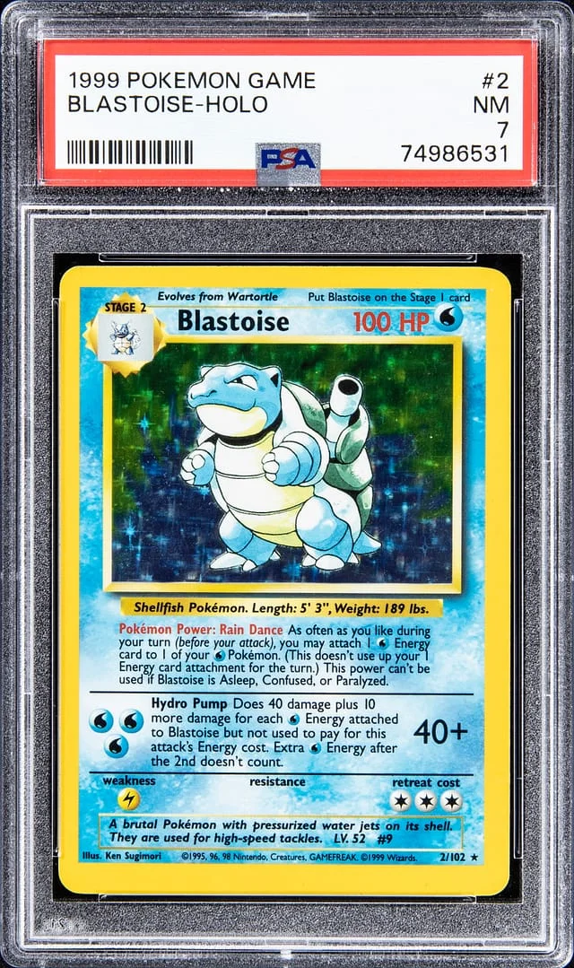 1999 Pokemon Game Holofoil Blastoise #2 card image