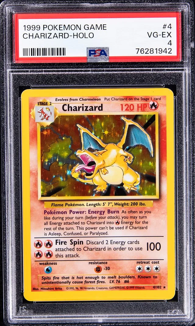 1999 Pokemon Game Holofoil Charizard #4 card image