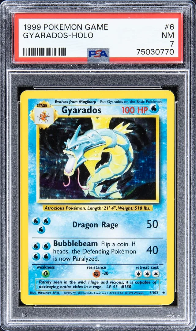 1999 Pokemon Game Holofoil Gyarados #6 card image