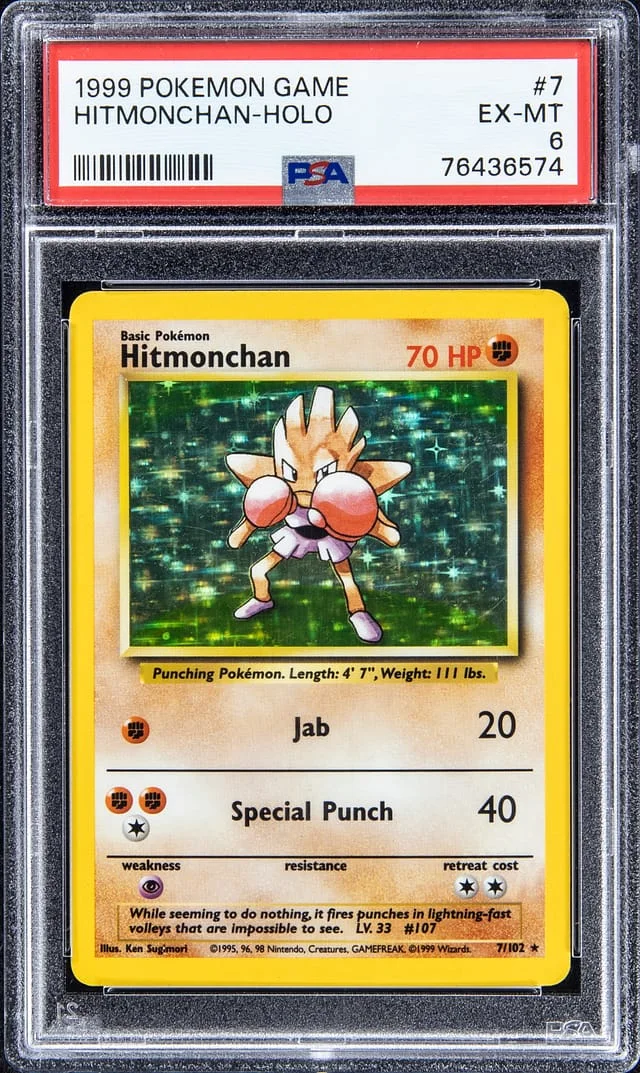 1999 Pokemon Game Holofoil Hitmonchan #7 card image
