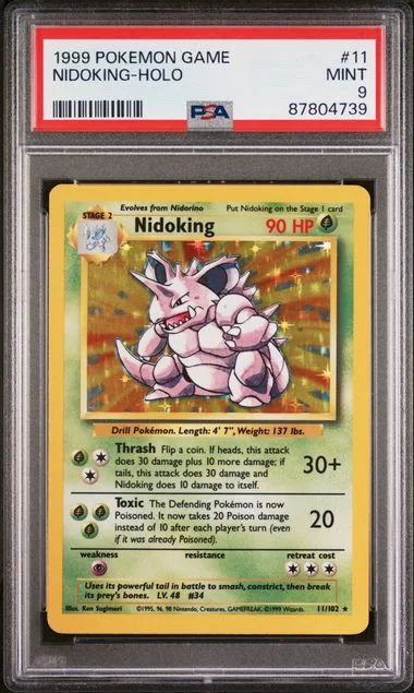 1999 Pokemon Game Holofoil Nidoking #11 card image