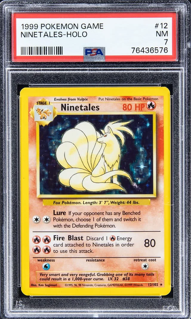 1999 Pokemon Game Holofoil Ninetales #12 card image