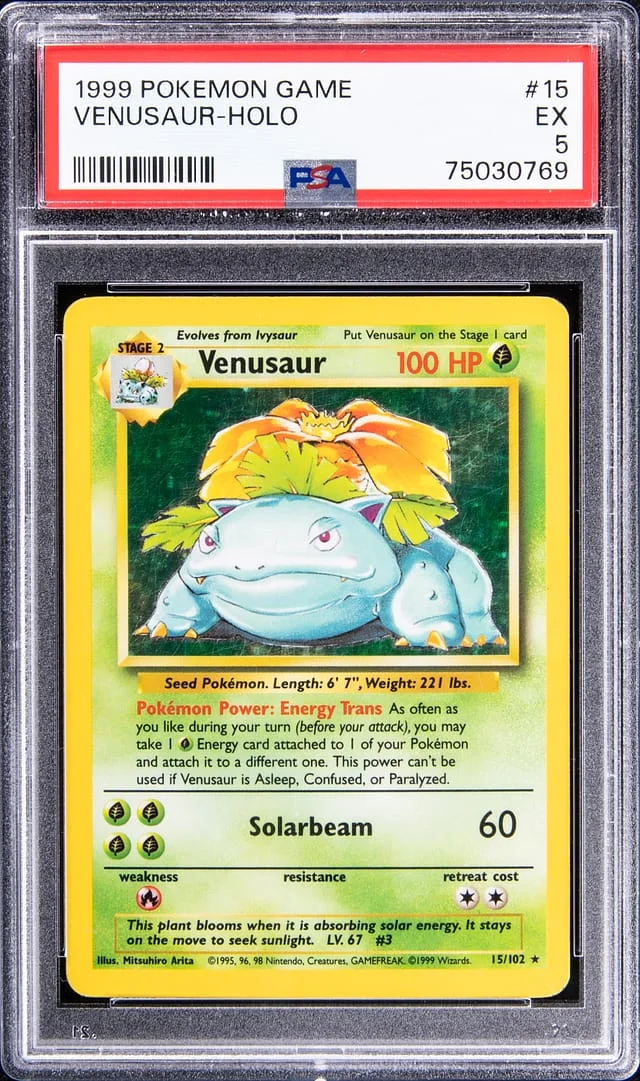 1999 Pokemon Game Holofoil Venusaur #15 card image
