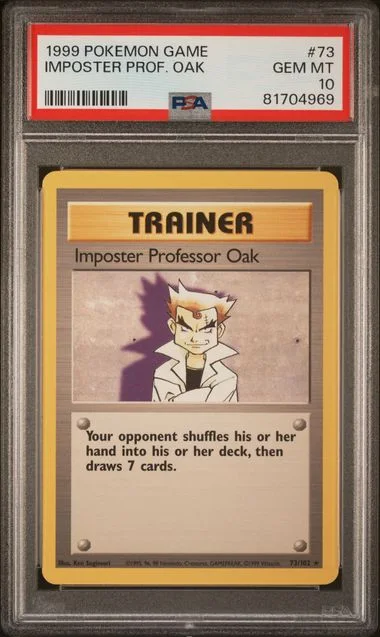 1999 Pokemon Game Imposter Professor Oak #73 card image