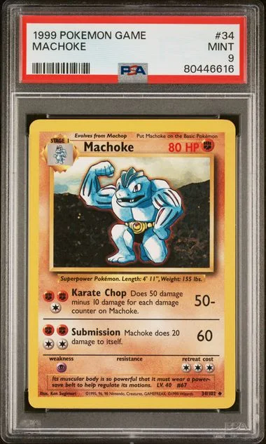 1999 Pokemon Game Machoke #34 card image