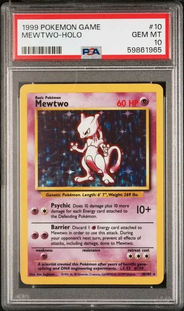 1999 Pokemon Game Mewtwo-Holo #10 card image