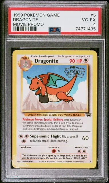 1999 Pokemon Game Movie Movie Promo Dragonite #5 card image