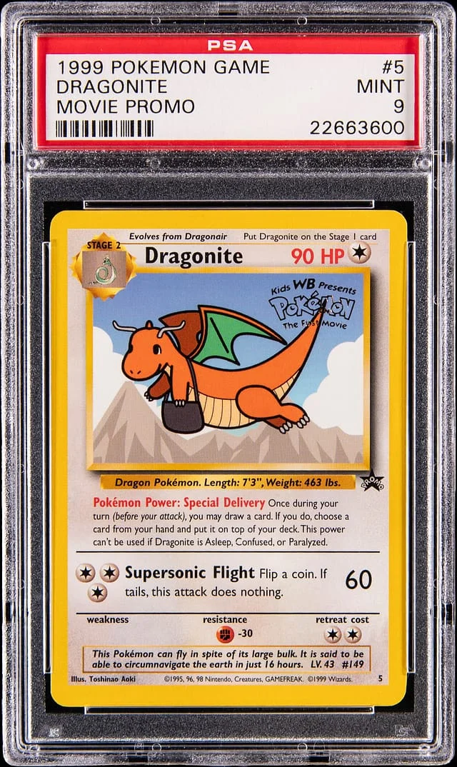 1999 Pokemon Game Movie Promo Dragonite #5 card image