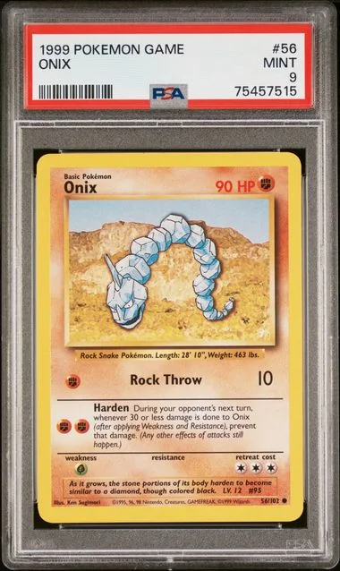 1999 Pokemon Game Onix #56 card image