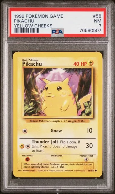 1999 Pokemon Game Pikachu #58 card image