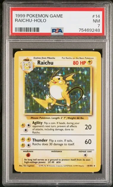 1999 Pokemon Game Raichu-Holo #14 card image