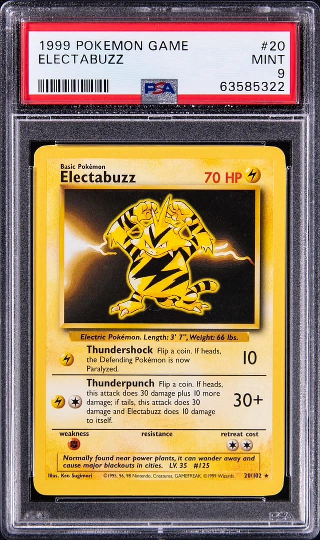 1999 Pokemon Game Rare Electabuzz #20 card image