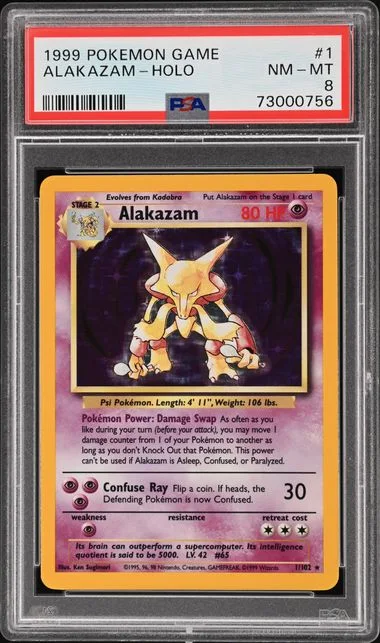 1999 Pokemon Game Rare Holofoil Alakazam #1 card image
