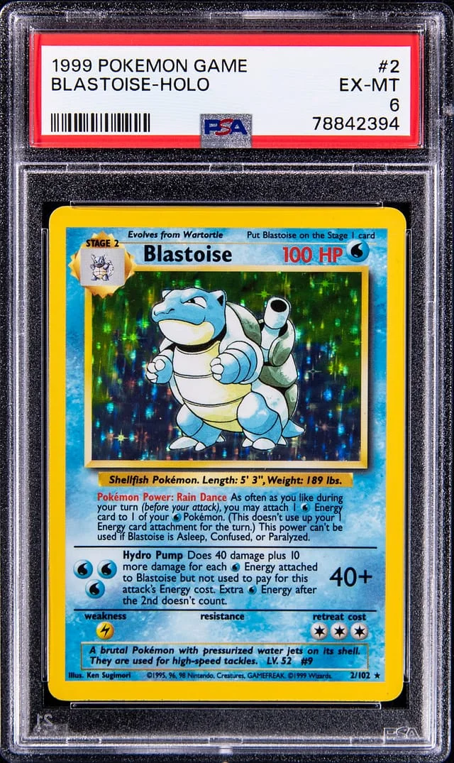 1999 Pokemon Game Rare Holofoil Blastoise #2 card image