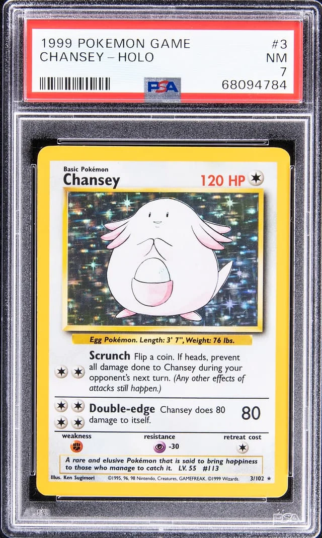 1999 Pokemon Game Rare Holofoil Chansey #3 card image